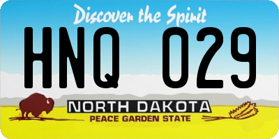 ND license plate HNQ029