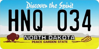 ND license plate HNQ034