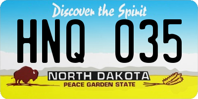 ND license plate HNQ035