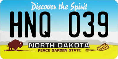 ND license plate HNQ039