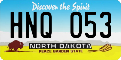 ND license plate HNQ053