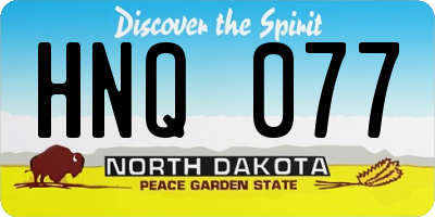 ND license plate HNQ077