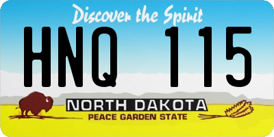 ND license plate HNQ115
