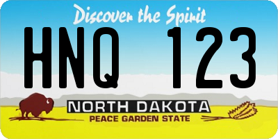 ND license plate HNQ123