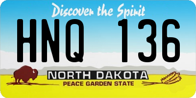 ND license plate HNQ136