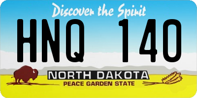 ND license plate HNQ140
