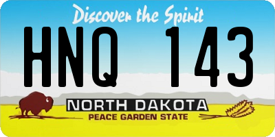 ND license plate HNQ143