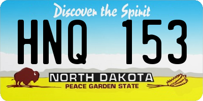 ND license plate HNQ153