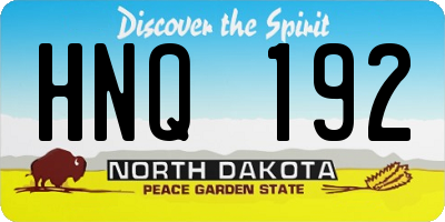 ND license plate HNQ192