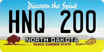 ND license plate HNQ200