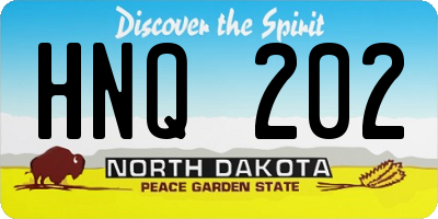ND license plate HNQ202