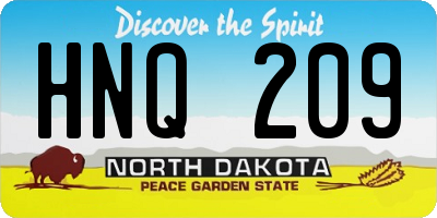 ND license plate HNQ209