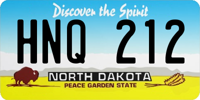 ND license plate HNQ212