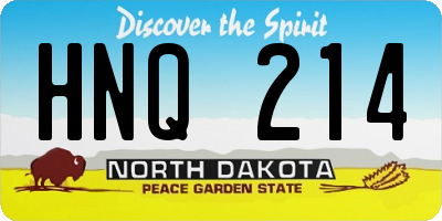 ND license plate HNQ214