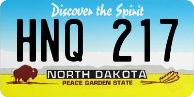 ND license plate HNQ217