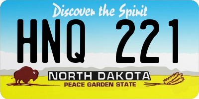 ND license plate HNQ221