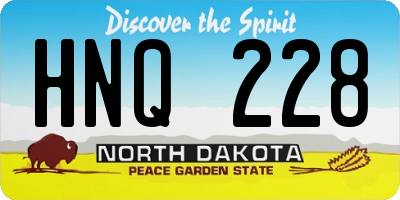 ND license plate HNQ228