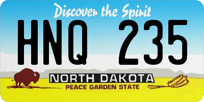 ND license plate HNQ235