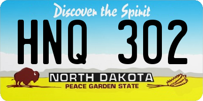 ND license plate HNQ302