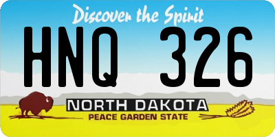 ND license plate HNQ326