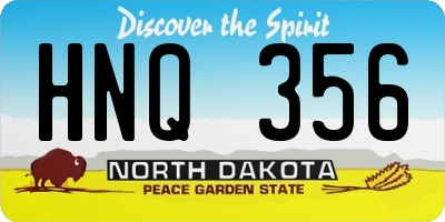 ND license plate HNQ356