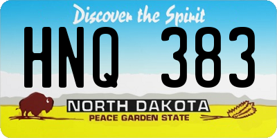 ND license plate HNQ383