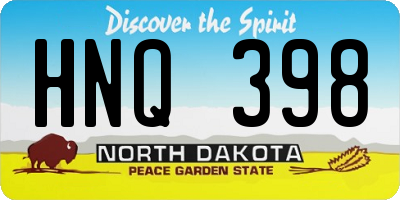 ND license plate HNQ398