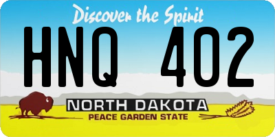 ND license plate HNQ402
