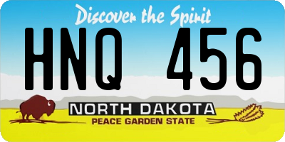 ND license plate HNQ456
