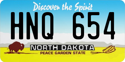 ND license plate HNQ654