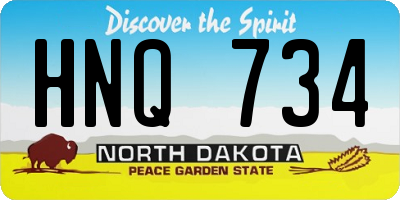 ND license plate HNQ734