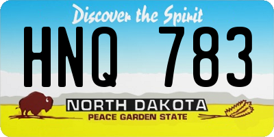 ND license plate HNQ783