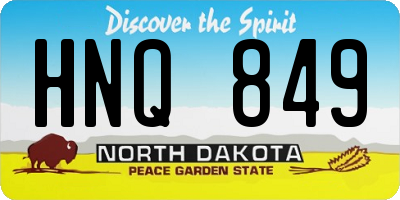 ND license plate HNQ849