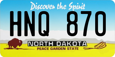 ND license plate HNQ870
