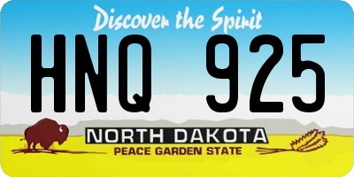 ND license plate HNQ925