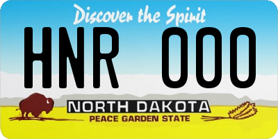 ND license plate HNR000