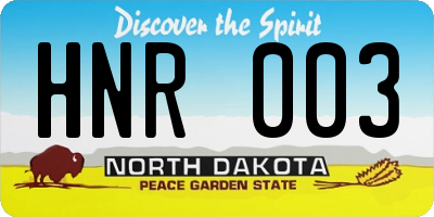 ND license plate HNR003