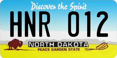 ND license plate HNR012
