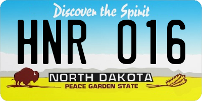 ND license plate HNR016