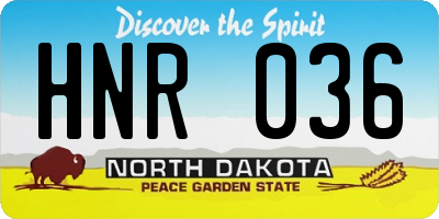 ND license plate HNR036