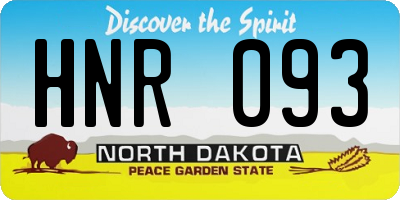 ND license plate HNR093