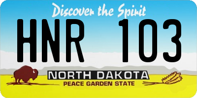 ND license plate HNR103