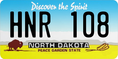 ND license plate HNR108