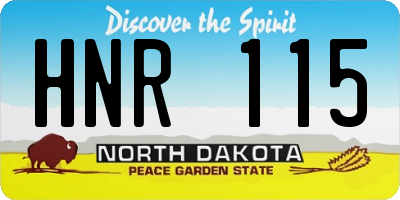 ND license plate HNR115