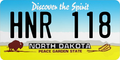 ND license plate HNR118