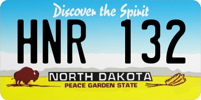 ND license plate HNR132