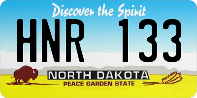 ND license plate HNR133