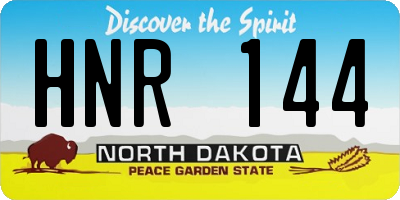 ND license plate HNR144