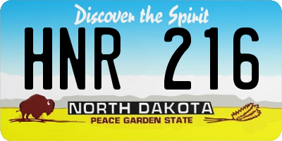ND license plate HNR216