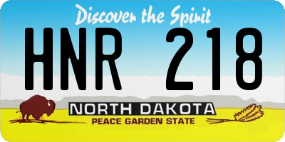 ND license plate HNR218